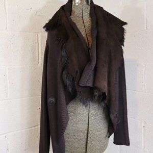 NEW BNG Cardigan Sweater with Capricorn Goat Fur